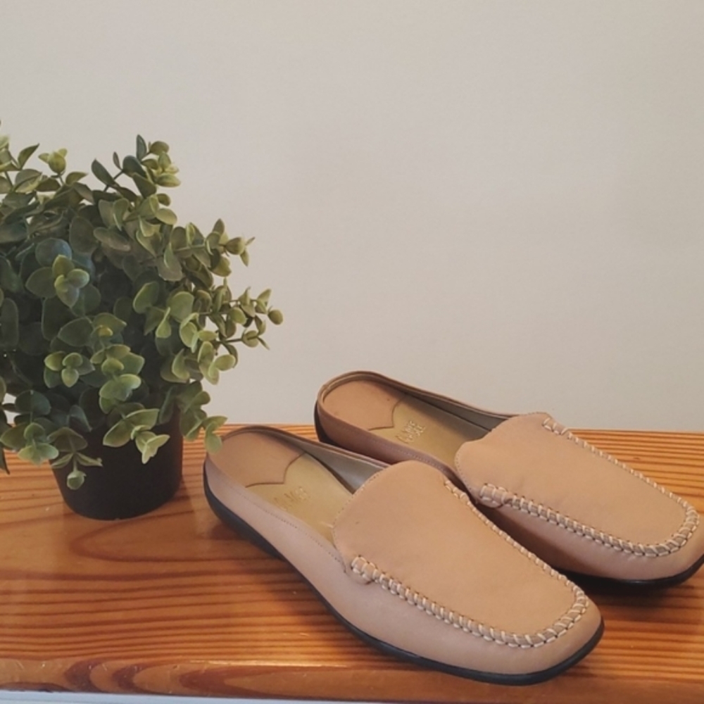 Neutral Tan Slip-On Mules for Women